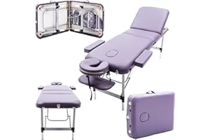 Massage Imperial® Mayfair 12kg Table De Massage Mobile - Lit De Massage Portatif Léger en Aluminium À 3 Sections avec Dossier À 10 Positions Et Réglage Facile De La Hauteur - Violet