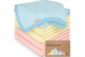 KEABABIES Paquete de 6 paños suaves para bebé, viscosa de bambú, toallas reutilizables para niños, 10 x