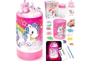 SHMILY Spielzeug ab 4 5 6 7 8 9 10 Jahre Mädchen Kinder: Einhorn Geschenke für 3-11 Jahr Diamond Painting Kit Bastelset Geburtstagsgeschenk DIY Nachtlicht Spielzeug