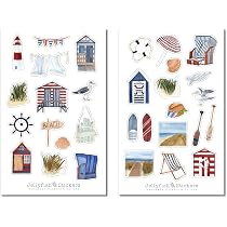 Maritimes Nilpferd Sticker Set – Niedliche Aufkleber Für Planer, Babyalbum & Mehr – 2 Bögen á 180 X 110 Mm