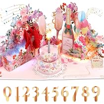 Biglietto Di Compleanno Musicale 3D - Con Candela LED Soffiabile E