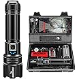 Shadowhawk Taschenlampe Led 15000 Lumen, Extrem Hell Taschenlampe USB Aufladbar Taktische Taschenlampen Mit holster XHP70.2,