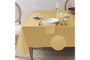 Softalker Nappe Dorée 140x240 cm rectangulaire pour Repas de Noël,réceptions du Nouvel an,réveillon ou Anniversaire.Décor raffiné,imperméable,Anti Tache,Un Choix idéal pour fêtes et comme Cadeau.