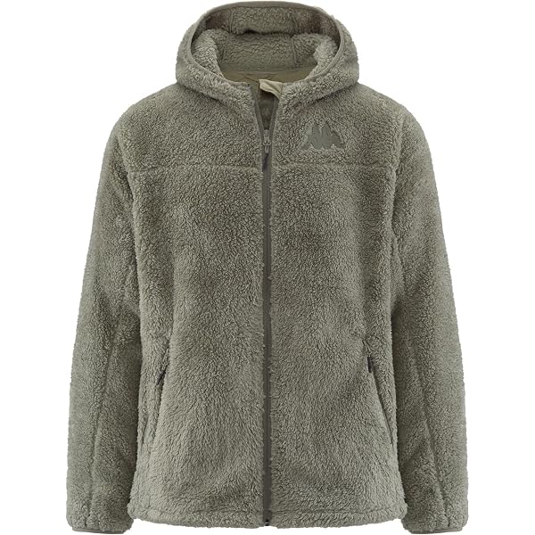 Kappa Felpa Con Zip Uomo - Modello Logo Lui Sherpa, Blu, 100% Poliestere, Caldo Pile Con Cappuccio