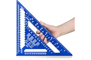Beslands Zimmermannswinkel 300mm, Anschlagwinkel Metall, Zimmermannswinkel groß Metrisch 45 und 90 Grad Winkelmesser, schwarz (blau, 300mm)