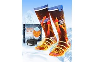 VIWKO Calcetines Calefactables con Smart APP, 360°Recargable Calcetines Calefactables Mujer Hombre, 5000mAh Calcetines Termicos Calefactables Recargables con 3 Temperaturas, Calefacción para Esquí Bici Caza