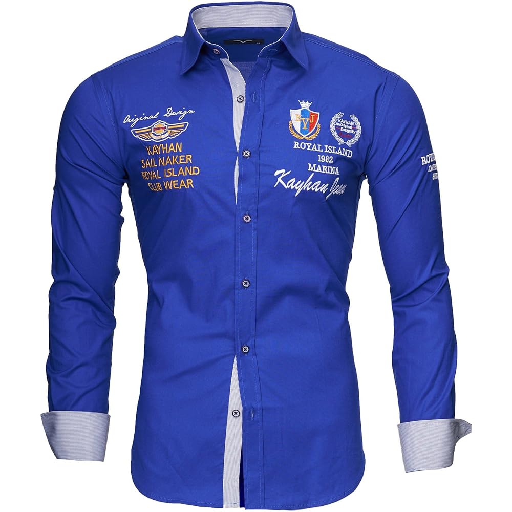 Kayhan,originale camicia per uomo,maniche lunghe,97% cotone, 3% elastan A-Monaco-000001