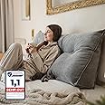 Björn&Schiller rugkussen, Leeskussen voor bed en bank, wigkussen, positioneringsteunkussen, zitkussen, driehoekskussen, groot met wasbare hoes, wigvormig kussen voor op bed (Beige, 200 cm Björn&Schiller rugkussen, Leeskussen voor bed en bank, wigkussen, positioneringsteunkussen, zitkussen, driehoekskussen, groot met wasbare hoes, wigvormig kussen voor op bed (Beige, 200 cm