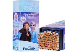 Disney Matite Colorate Bambini - Set di Pastelli Colorati Bambini per Disegnare e Colorare, Colori Assortiti, 72 Pezzi (Viola Frozen)