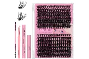 ANNAFRIS Ciglia Finte Ciuffetti Kit 80D+100D Ciglia Finte Naturali D Curl 8-18mm DIY Extension Ciglia Fai da te Cluster Lashes(80D+100D)