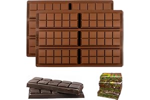 XAQAMY 2 Pz Stampo per Cioccolato in Silicone Profondo, 6 Celdas Stampi per Cioccolatini, Stampo Silicone Cioccolato,Stampo Tavoletta Cioccolato, Stampo Cioccolato Tavoletta per Barrette Cioccolato Cereali