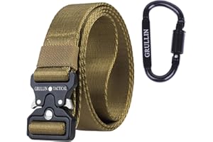 GRULLIN Ceinture Tactique Molle Rigger Belt Homme Ceinture Nylon Web Bande Réglable Sangle Militaire Quick Release Métaux Boucle Lourds Ceinturon