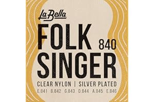 LA BELLA Labella L840 Folk Singer Série Jeu de Cordes en nylon à boule Medium Tension