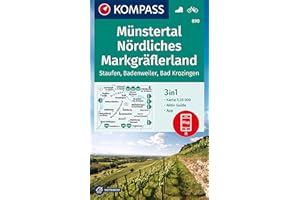 KOMPASS Wanderkarte 890 Münstertal, Nördliches Markgräflerland, Staufen, Badenweiler, Bad Krozingen 1:25.000: 3in1 Wanderkarte mit Aktiv Guide ... Verwendung in der KOMPASS-App. Fahrradfahren.