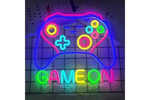 WEEDDY Manette de Jeu Néon LED, Décoration Murale pour Chambre Gamer et Salle de Jeux, Panneau Lumineux avec USB et Variateur d'Intensité, Cadeau pour Ados et Adulte, Accessoire Bar et Deco Chambre