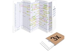 ‎YOHMOE 3er Pack: Yohmoe® Mitarbeiter Urlaubsplaner 2025 faltbar, gefalzt Format 975x297 mm, großer Personalplaner Wandkalender für Urlaubsplanung, Dienstplaner Kalender über 14 Monate, Urlaubskalender