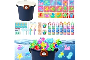 IEEILULU Magic Water Elf, 3D Magic Gel con 2 Canne da Pesca e 14 Gel Colorati, Aqua Gelz Set, Magico Elfo Acquatico per Bambini dai 3 Anni in su, Ragazzi e Ragazze (BLUE)