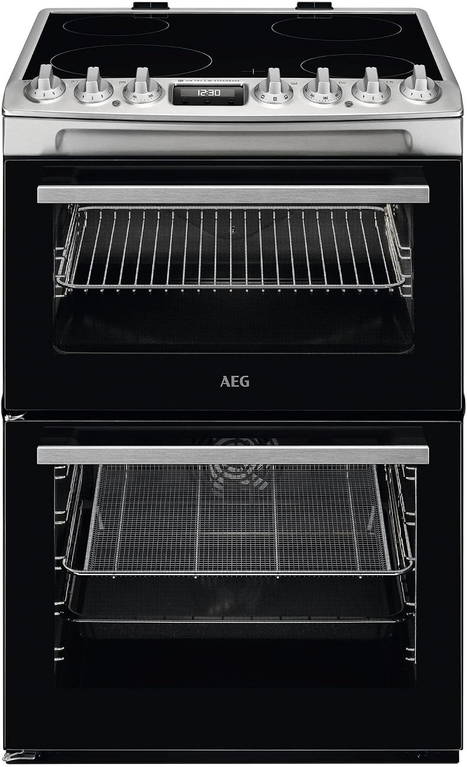 CCX6740ACM SteamBake 600mm Double Electric Cooker Ceramic Hob S/Steel