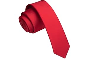 JEMYGINS 1.58" Solid Color Skinny Tie Slim Necktie for Men(4cm)