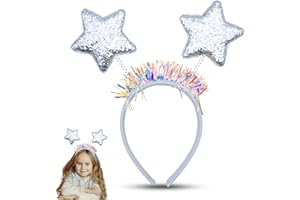 HOVUK Christmas Head Boppers Xmas Snowflakes Headbands, Sparkly Star Christmas Headwear, Hair Hoop for Girls and Women, Fancy Party Dress Hairbands