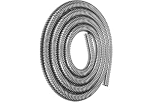 jojofuny Cable Protector Cable Management Sleeve Metal Hose Corrugated Conduit Tube Heat Shield Protector Wire Sleeve Organizer Hose 300cm Outdoor Stainless Steel Protective Case