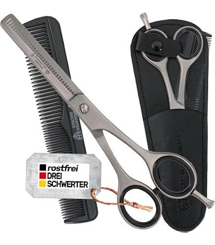 Haarscheren Set – 8 Zoll Modellier- & Effilierschere Aus Edelstahl, Mit Verstellbaren Ringen