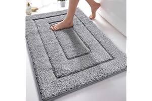 DUNSOO Tappeto Bagno, Tappeto Bagno Antiscivolo, 70 x 120 cm Tappeti Bagno Shaggy Tappetino Bagno Lavabile in Lavatrice per Vasca, Doccia e Bagno