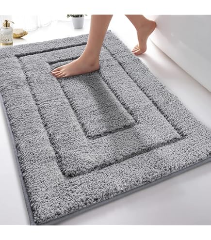 Tappeto In Cotone 3D 70x130 Cm - Morbido, Lavabile, Per Bagno, Cucina E Camera, Colore Grigio - Foto 3