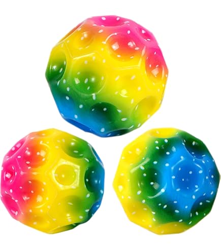 Moon Ball - Lot De 8 Balles Rebondissantes 7 Cm | Jouet De Plage, Trampoline | Élastique Et Coloré
