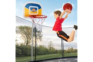 SYNORATORY Trampoline Basketball Hoop, Basketball Hoop for Trampoline with Pump and 2 Mini Ball, Sturdy for Toddlers and Children, Fit for Straight Pole