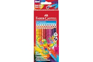 FABER-CASTELL 116544 - Set di matite colorate a forma triangolare, 24 matite colorate per bambini e adulti, mina resistente alla rottura
