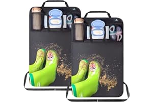 Termichy 2Pack Car Organisers Kick Mats, Car Seat Back Protectors with Tissue Holder – Universal Fit