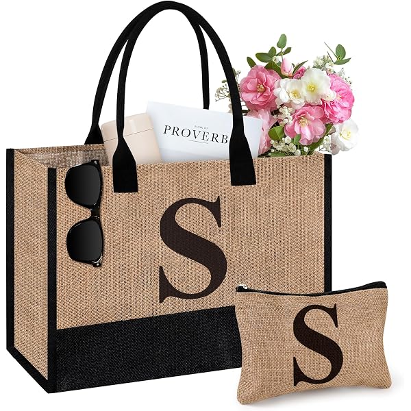 Sac En Toile De Jute Imprimé Pour Femme – Grand Sac Fourre-tout Réutilisable, Lavable, Idéal Pour Les Courses, Le Sport Ou Le Quotidien