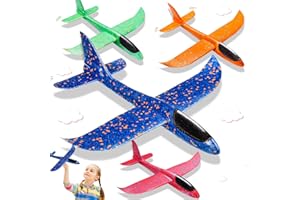 SYNERIX Styropor Flugzeuge für Kinder - 4 Stück Styroporflieger Kinder, Flugzeug Spielzeug, Planes Airplane Spielzeug Flieger Styropor, Wurfgleiter, Kindertagsgeschenke, Geburtstagsgeschenke
