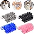 Cyeelves ELVESHOME 4 Pack Cat Self Groomer with Catnip Pouch Wall Corner Groomers Cat Face Scratcher Pet Grooming Brush Massage Combs for Short Long Haired Cats Fur Pets Dog Kitten Puppy