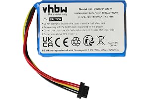 vhbw 1 x batteri kompatibel med Tomtom Go 9000 | 6000, 5000, 5100 GPS Navigation GPS (1 100 mAh, 3,7 V, Li-Ion)
