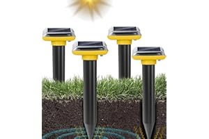 YOUKK Repelente de Topos solares, ahuyentador de Topos (4 Unidades, para ahuyentar a los Ratones de campeón, ahuyentador de Topos ultrasónicos para ahuyentar a los Ratones de campeón