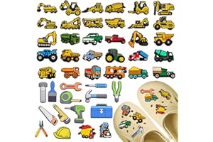 Pilikoll 45 Sztuk Ozdób do Butów dla Dzieci - Kreskówkowe Zawieszki do Samochodów, Traktorów i Bransoletek