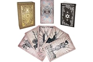 Smoostart 78 Cartes de Tarot avec Guide, en PVC imperméable, Anti-Plis, de Luxe, Cartes de Tarot Classiques avec boîte exquise pour débutants et Joueurs Professionnels (Marron Clair)