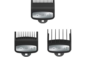 WAHL PROFESSIONAL WAHL Premium Attachment Combs, #0.5-1.5, 1.5-4.5mm, Peines guía para cortapelos con clip metálico, protectores para cortapelos, negro, Super Taper, Legend, Senior, Magic Clip, Balding