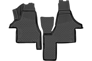 WALSER XTR gumowe dywaniki samochodowe kompatybilne z VW Multivan T5 04/2003-08/2015, Multivan T6 04/2015-dzisiaj, w 100% dopasowane dywaniki samochodowe, wytrzymałe uniwersalne dywaniki samochodowe