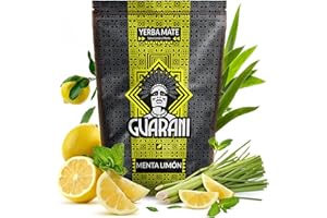 Guarani Menta Limón | Yerba mate miętowo-cytrynowa | Orzeźwiająca | Doskonała na ciepło i na zimno | Herbata yerba mate z Paragwaju (500, 500)