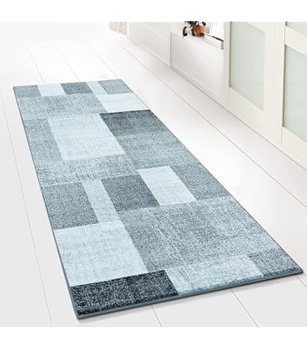 Floordirekt Tapijtloper, antislip, op maat gemaakte tapijtloper met fijn weefsel voor keuken, hal en woonkamer, Mannheim grijs (80 x 200 cm