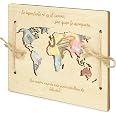 Biglietto Di Auguri In Legno Per Regalo In Denaro - Mappa Del Mondo - Per Matrimonio, Luna Di Miele E Coppie - Idea Regalo Viaggio - 4