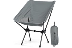 Outplea Sedie Pieghevoli da Campeggio Ultraleggera, Sedia da Pesca Piccolo con Borsa da Trasporto, Sedie Pieghevoli Portatile da Esterno Spiaggia Giardino Picnic, Gris