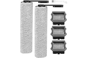 Toaren Rouleau de brosse de rechange et Filtre Accessoires pour Tineco Floor One S5/S5 Pro/S5/S5 Pro 2 pour aspirateurs secs et humides,2 rouleaux de brosse,3 filtres(Non disponible pour S5 Combo)
