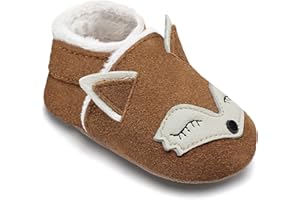 ICEUNICORN Scarpe Primi Passi Bimba Bimbo Invernali Scarpine Primi Passi Bambina Scarpine in Pelle Bambino Calda Fodera Pantofole Bambini