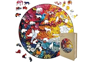LUMIN TUTU Drewniane puzzle dla dorosłych – 200 sztuk, 29 x 29 cm – drewniane puzzle, dla dorosłych i dzieci – idealne do dekoracji i prezentów – drewniane puzzle z drewnianym pudełkiem (ptaki)
