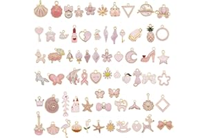 Julie Wang 20PCS Enamel Paint Metal Charms Handmade Earrings Bracelets Necklaces Jewellery Making Pendants DIY Arts Projects Accessories