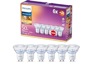 Philips LED GU10 Bulbs, 3.8 W (50 W), Pack of 6